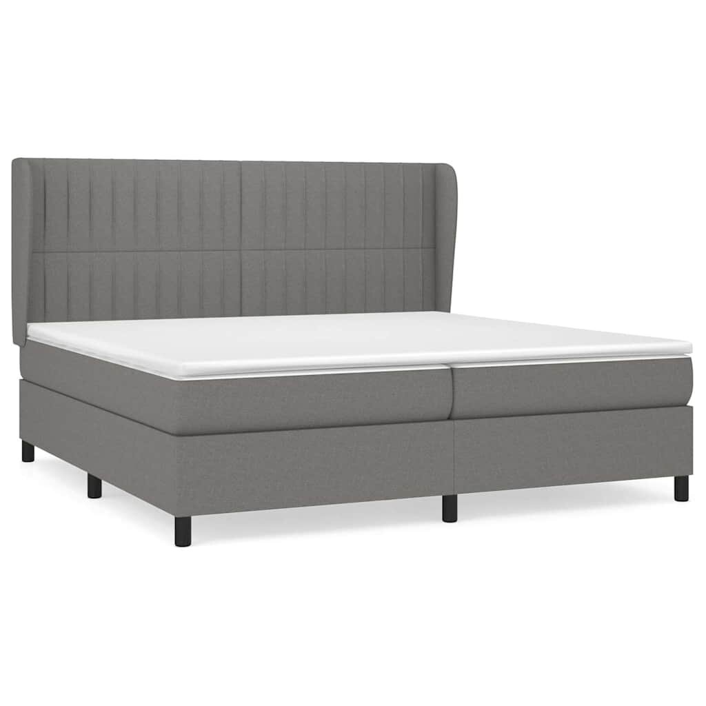 vidaXL Boxspring posteľ s matracom tmavosivá 200x200 cm látka