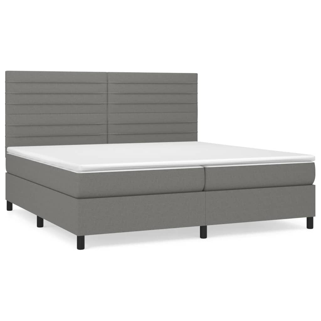 vidaXL Boxspring posteľ s matracom tmavosivá 200x200 cm látka