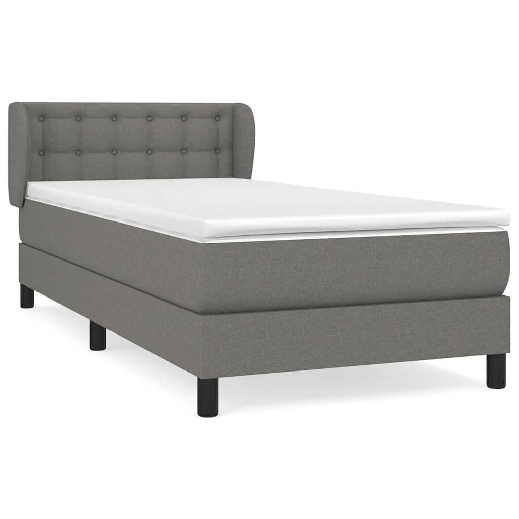 vidaXL Boxspring posteľ s matracom tmavosivá 90x190 cm látka