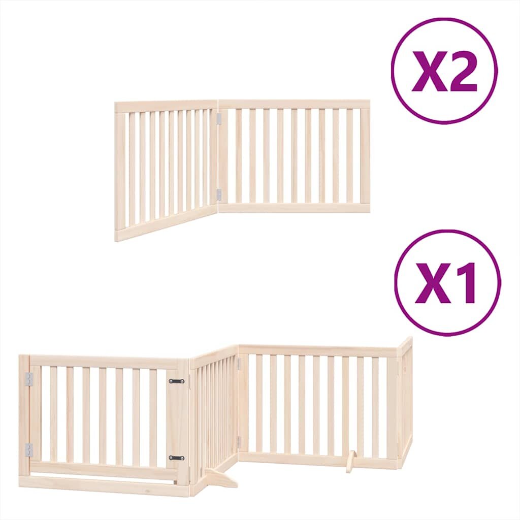 vidaXL Brána pre psa s dverami sklad. 8 panelov 640 cm topoľové drevo