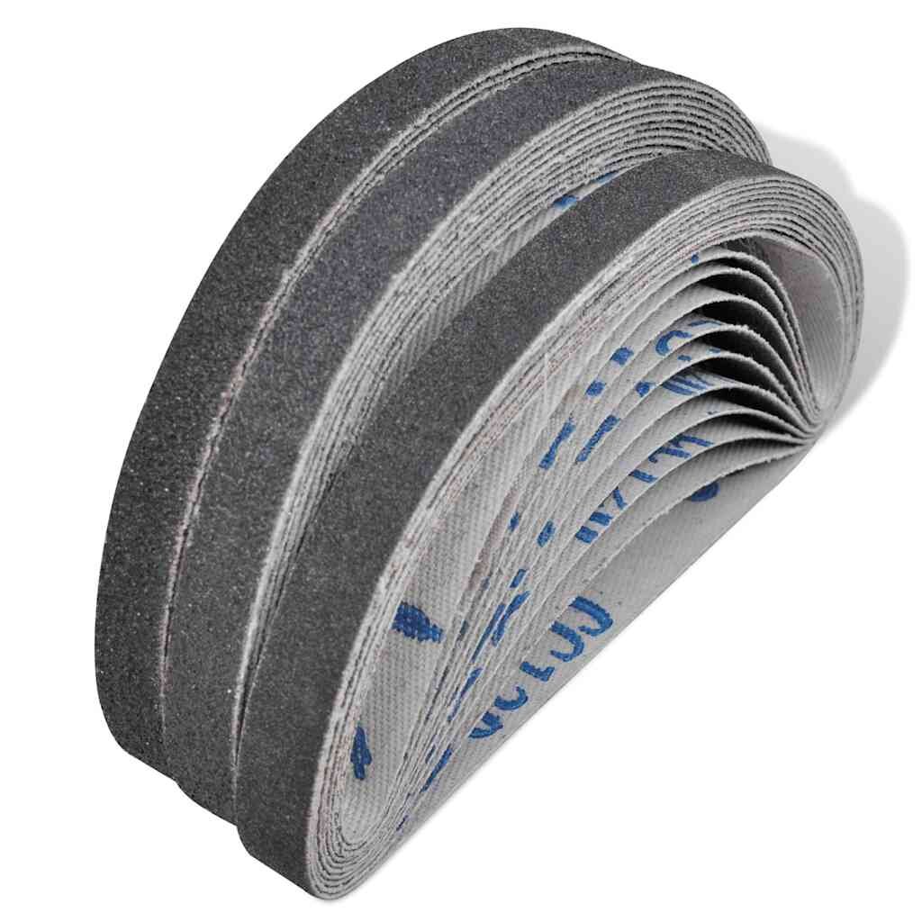 vidaXL Brúsne pásy na pneumatickú pásovú brúsku 30 ks 10 x zrnitosť 60 10 x zrnitosť 80 10 x zrnitosť 120 10 mm x 330 mm