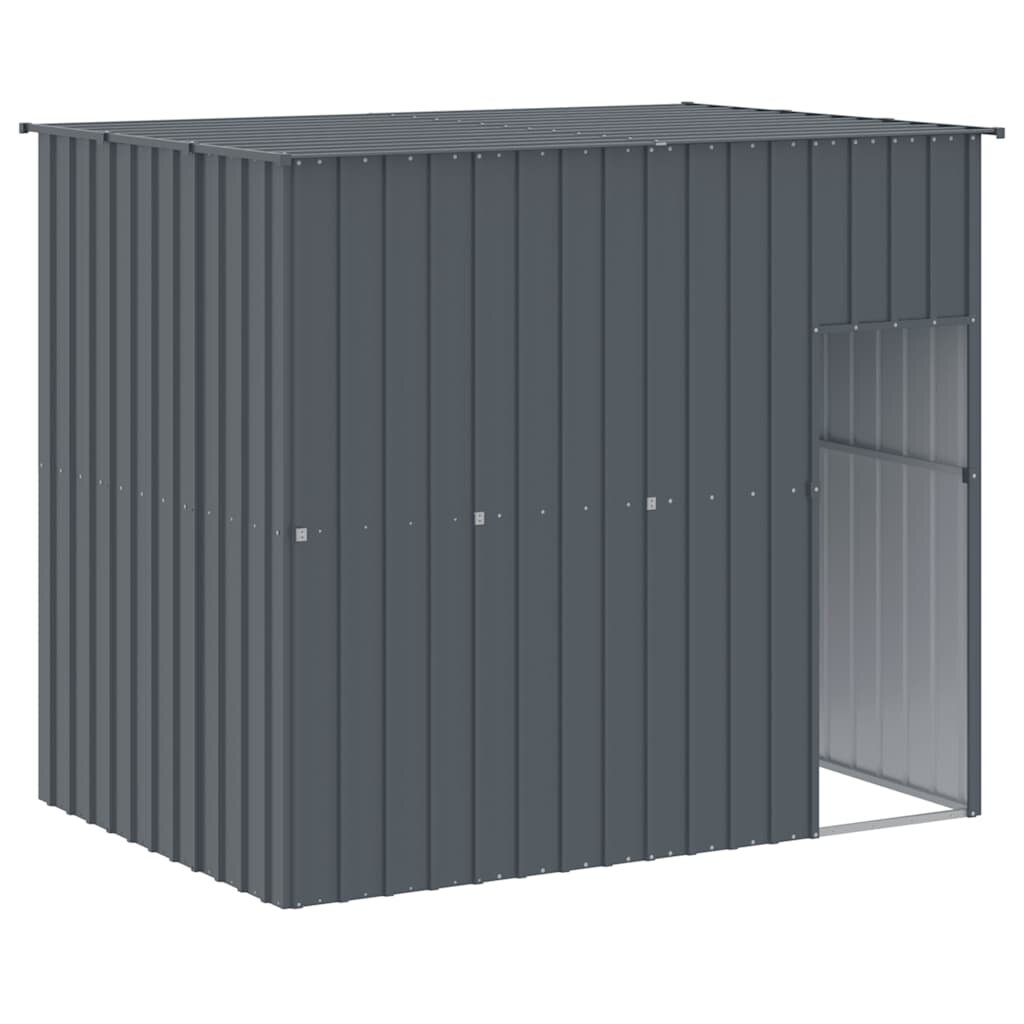 vidaXL Búda pre psa so strechou antracitová 214x153x181 cm pozin. oceľ