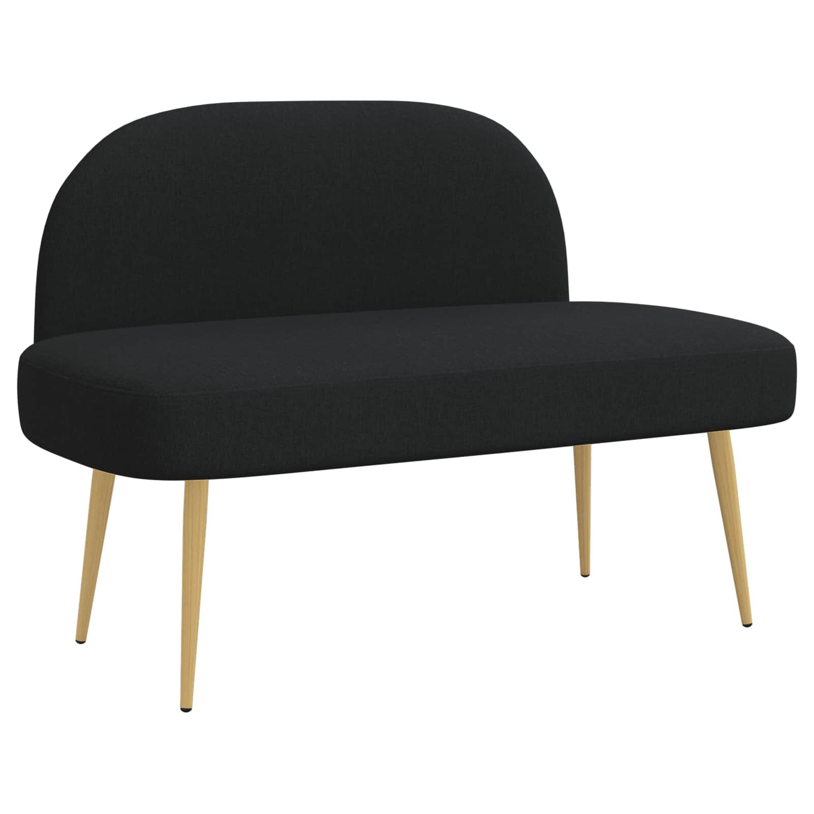 vidaXL čalúnená lavica so spätným opierkom Čierna 110 x 60 x 76 cm