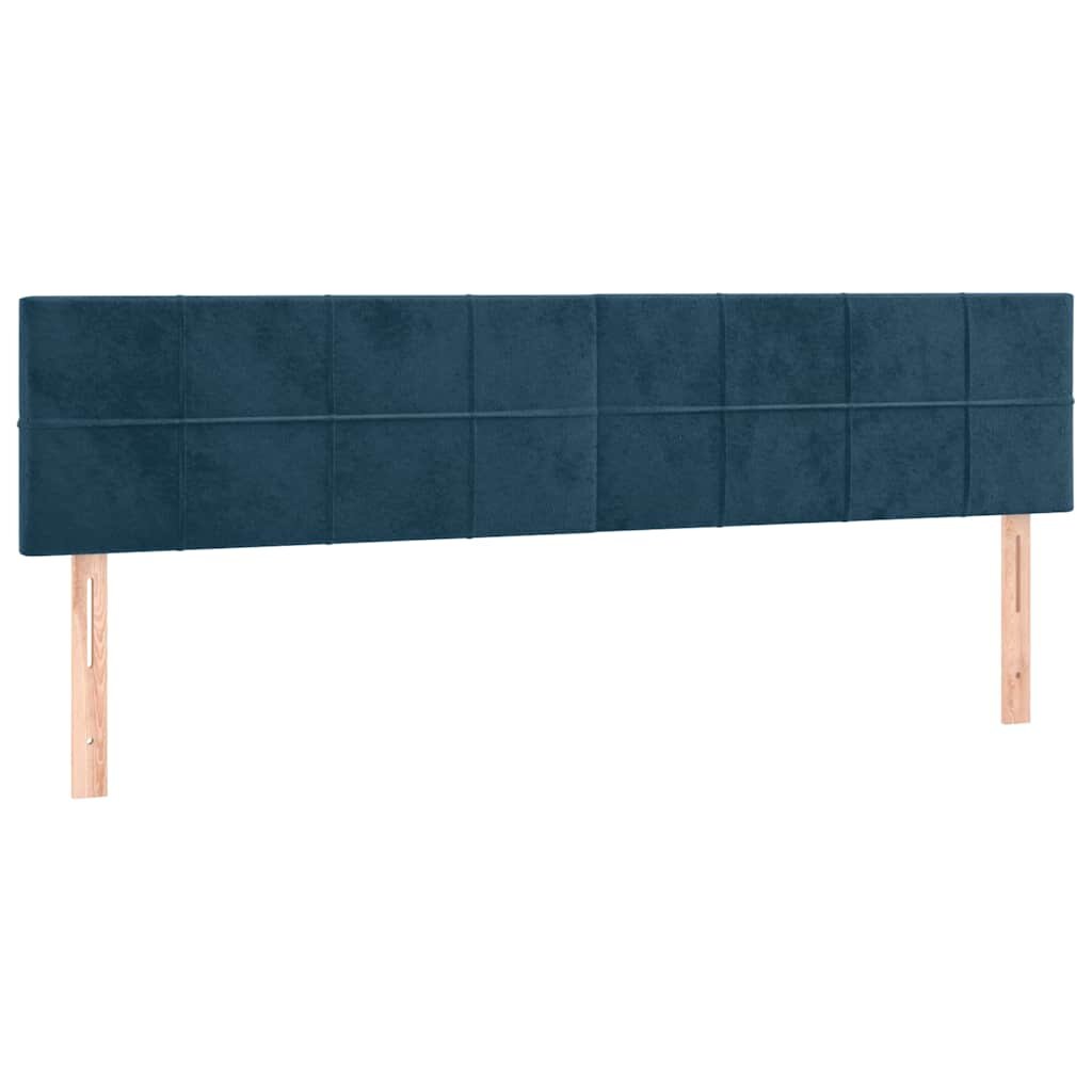vidaXL Čelá postelí tmavomodré 180x5x78/88 cm zamatové