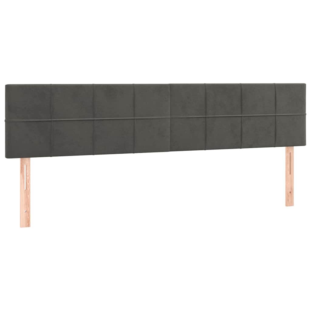 vidaXL Čelá postelí tmavošedé 200x5x78/88 cm zamatové