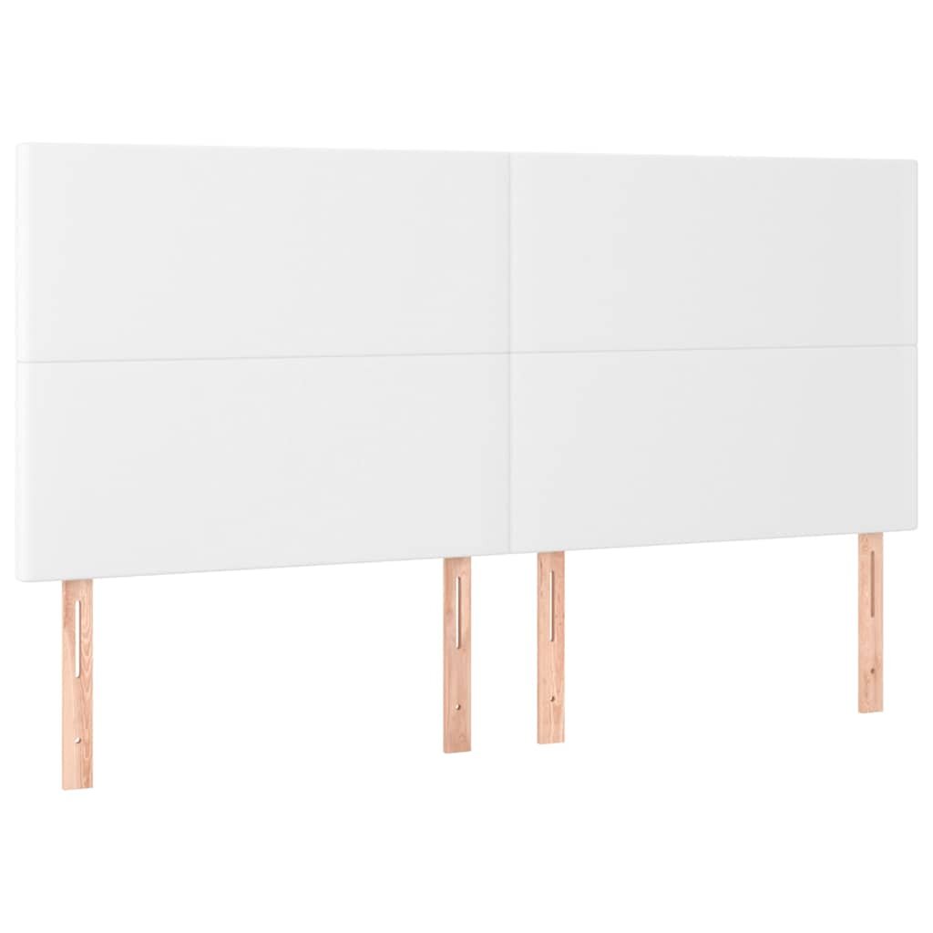 vidaXL Čelo postele biele 160x5x118/128 cm umelá koža