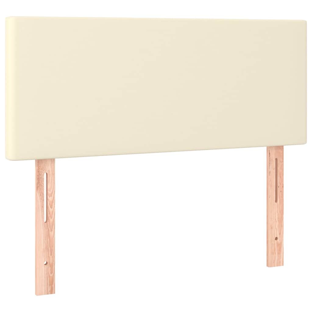 vidaXL Čelo postele krémové 80x5x78/88 cm umelá koža