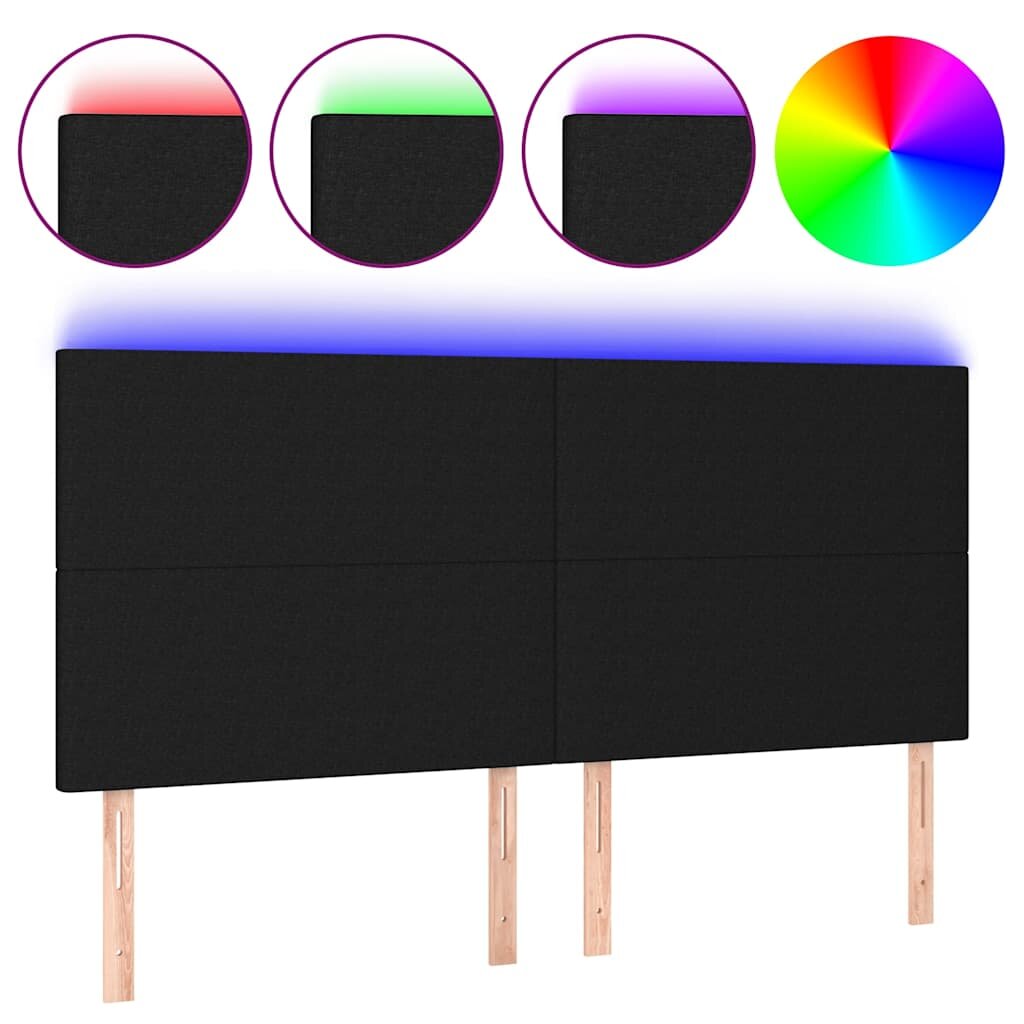 vidaXL Čelo postele s LED čierne 160x5x118/128 cm látka