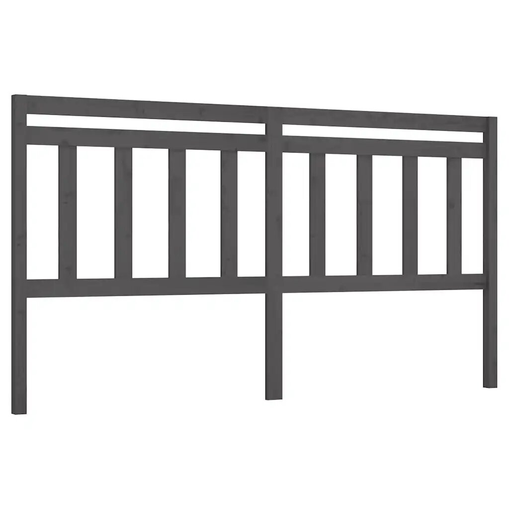 vidaXL Čelo postele sivé 206x4x100 cm masívna borovica