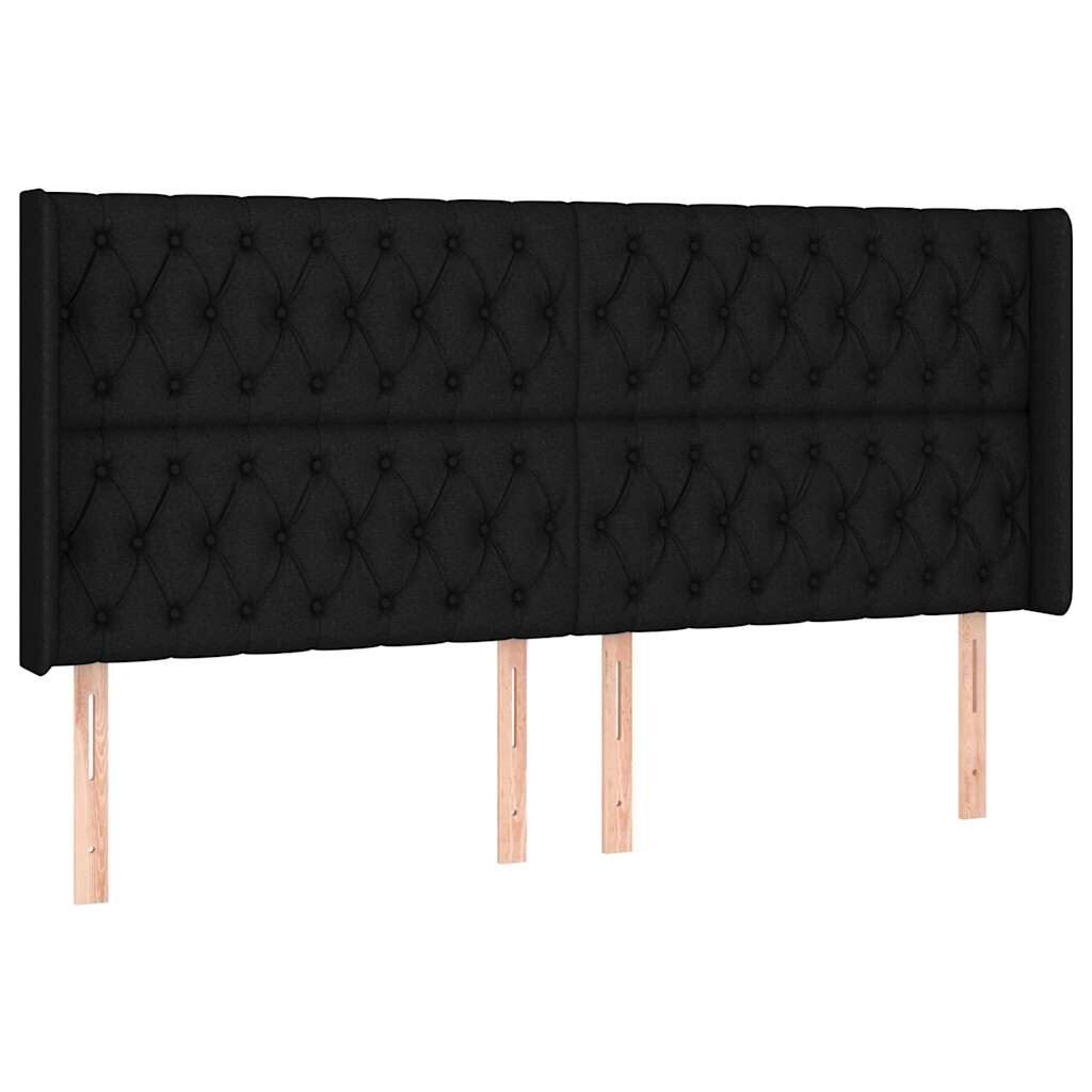 vidaXL Čelo postele so záhybmi čierne 183x16x118/128 cm látka