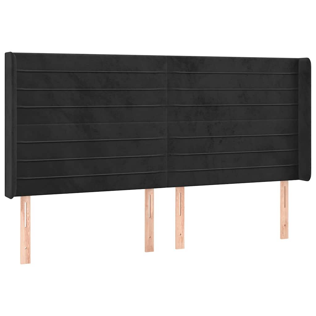 vidaXL Čelo postele so záhybmi čierne 183x16x118/128 cm zamat