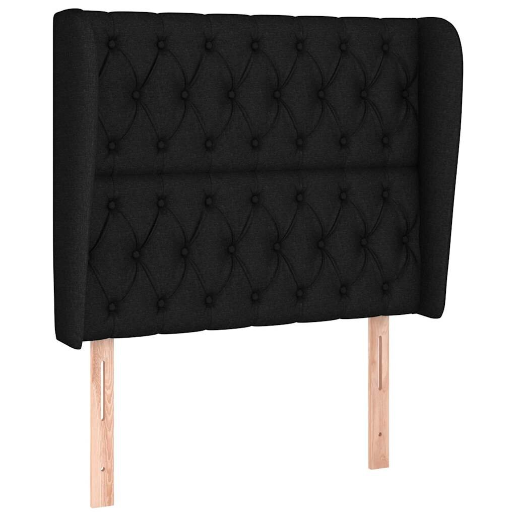 vidaXL Čelo postele so záhybmi čierne 93 x 23 x 118/128 cm látka