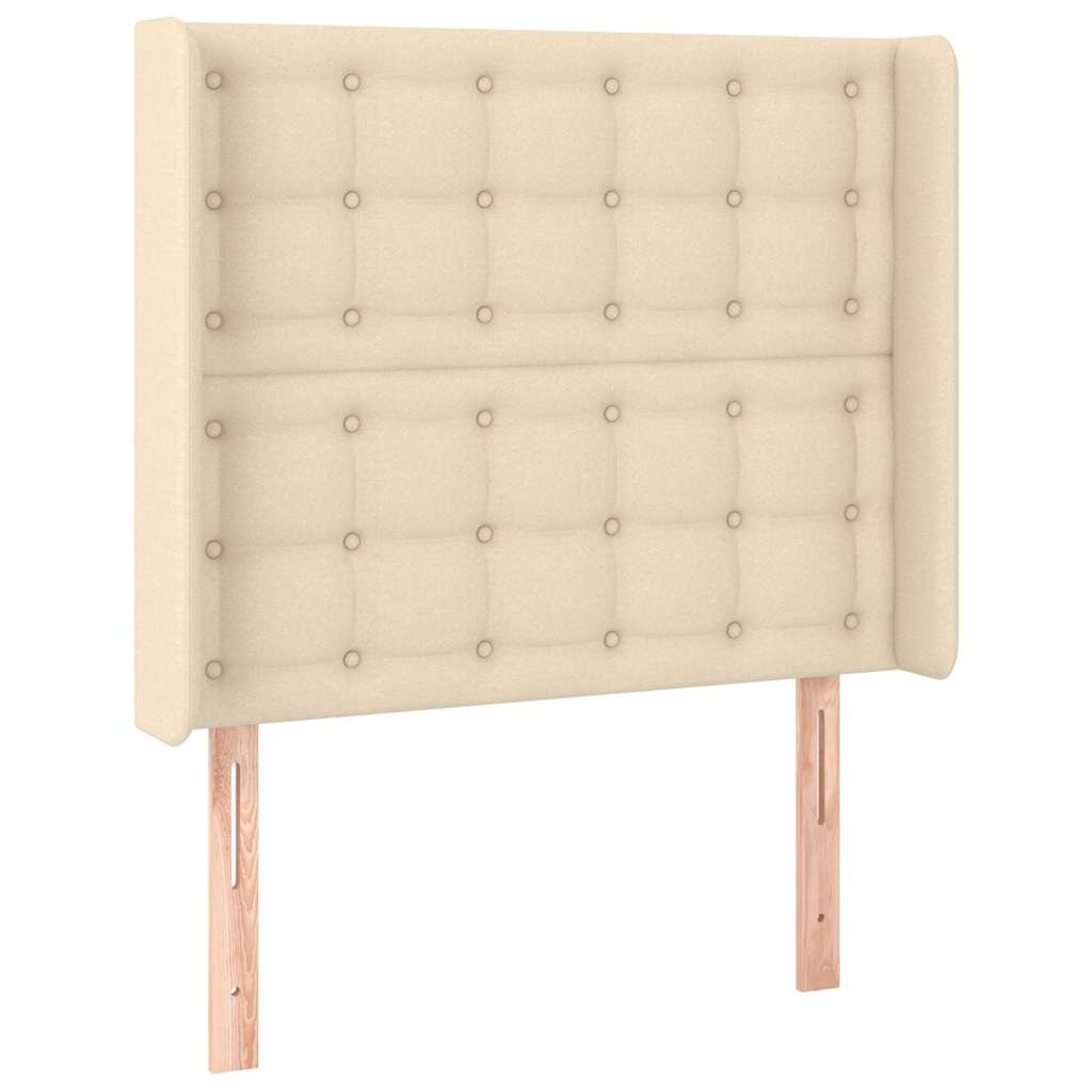 vidaXL Čelo postele so záhybmi krémové 83x16x118/128 cm látka