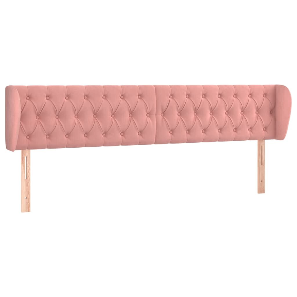 vidaXL Čelo postele so záhybmi ružový 183x23x78/88 cm zamat