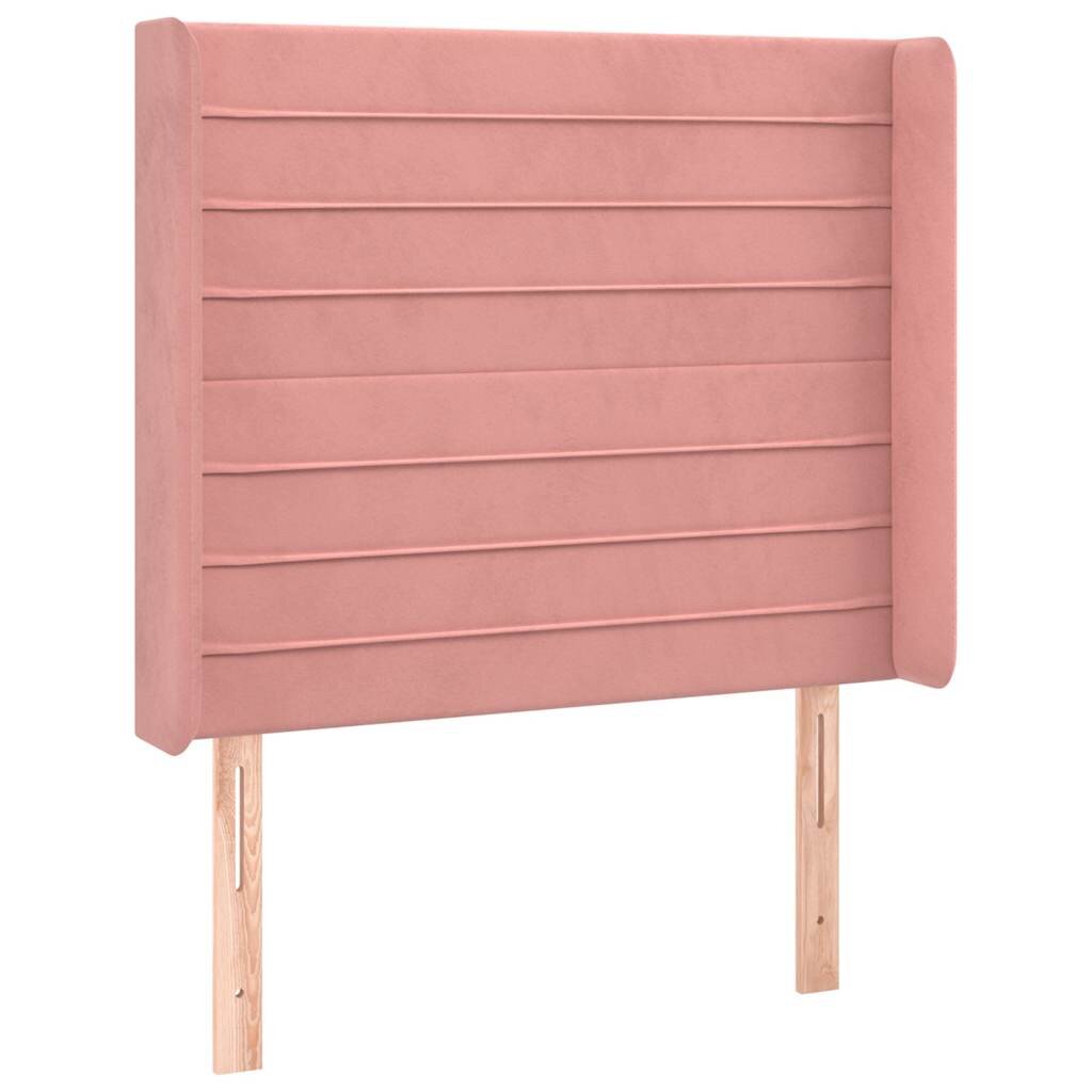 vidaXL Čelo postele so záhybmi ružový 93x16x118/128 cm zamat