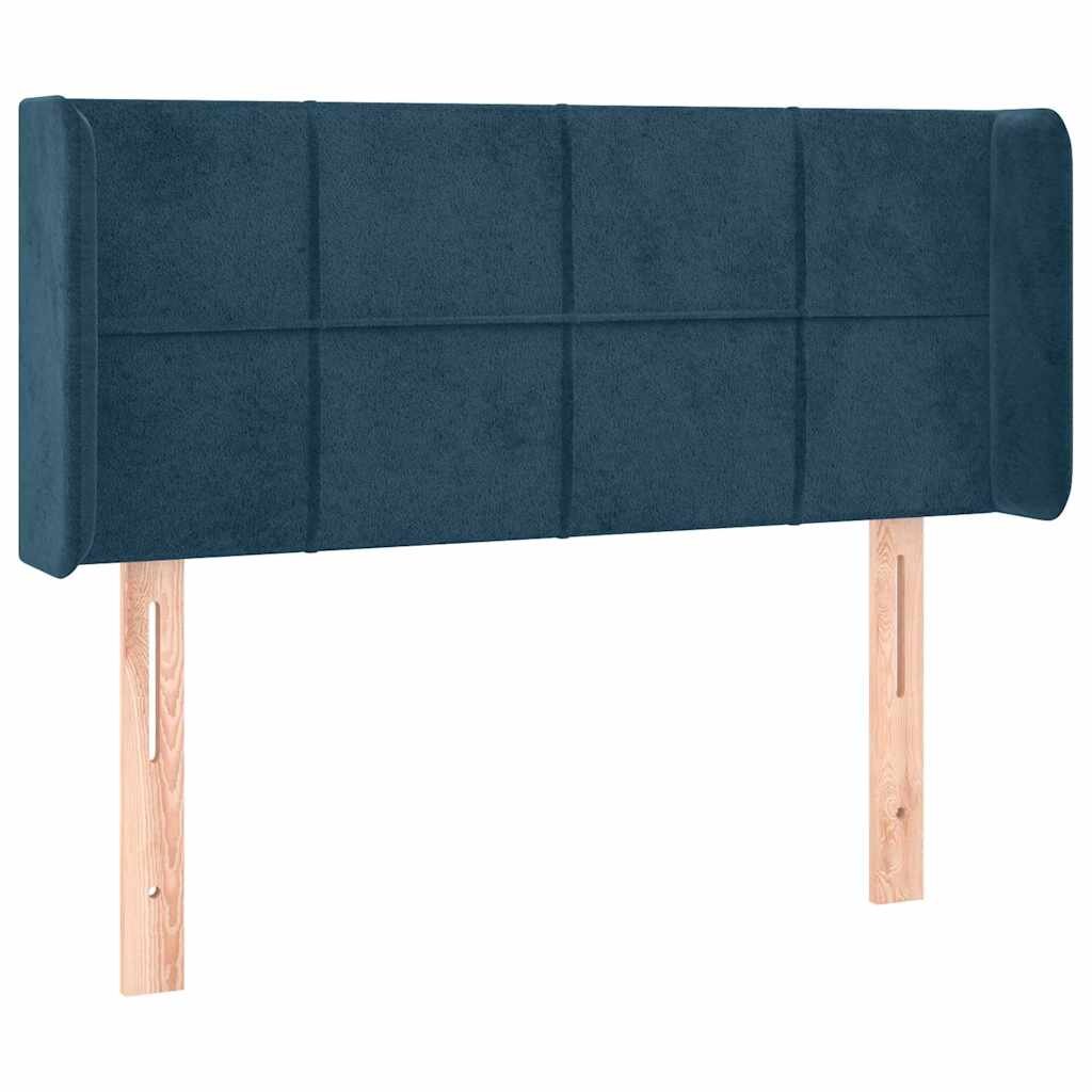 vidaXL Čelo postele so záhybmi tmavomodrá 103x16x78/88 cm zamat