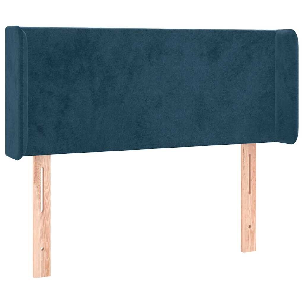vidaXL Čelo postele so záhybmi tmavomodrá 83x16x78/88 cm zamat