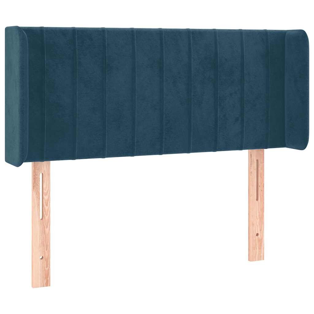vidaXL Čelo postele so záhybmi tmavomodrá 93x16x78/88 cm zamat