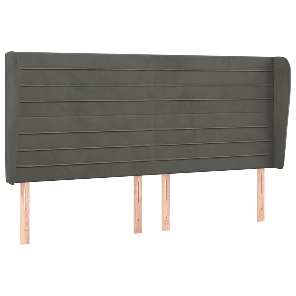 vidaXL Čelo postele so záhybmi tmavosivé 183x23x118/128 cm zamat