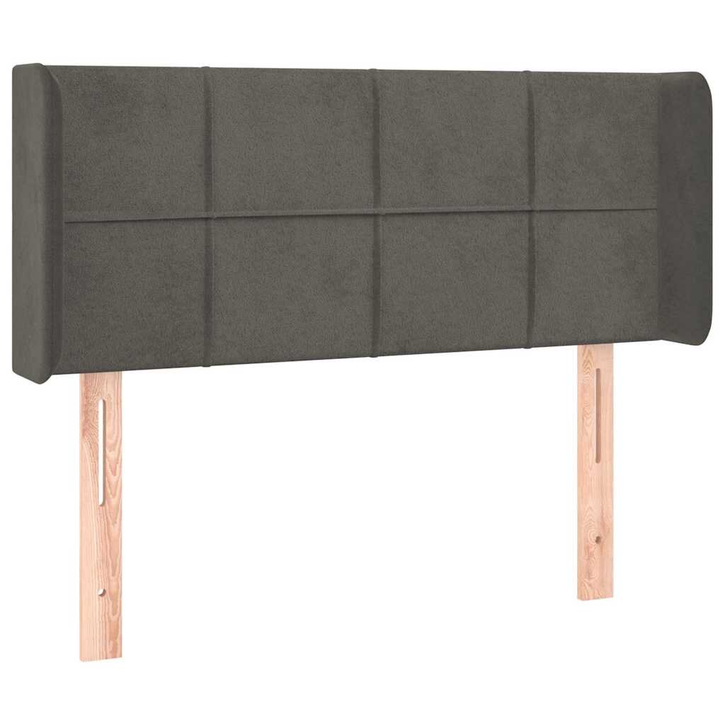 vidaXL Čelo postele so záhybmi tmavosivý 93x16x78/88 cm zamat