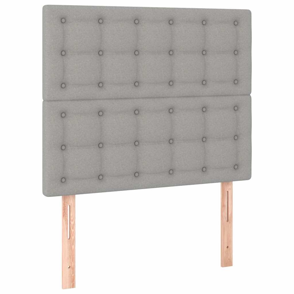 vidaXL Čelo postele svetlosivé 90x5x118/128 cm látkové
