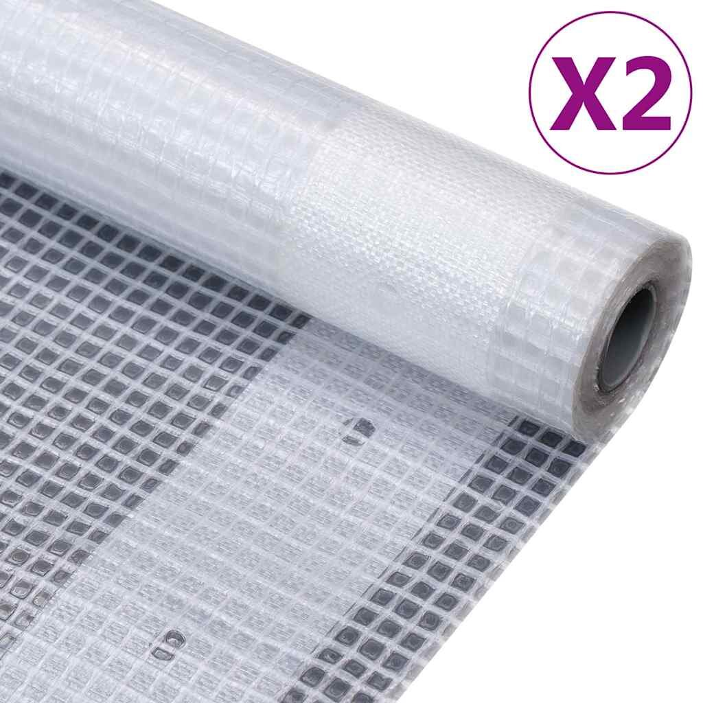 vidaXL Celty Leno 2ks 260 g/m² 4x10 m biele