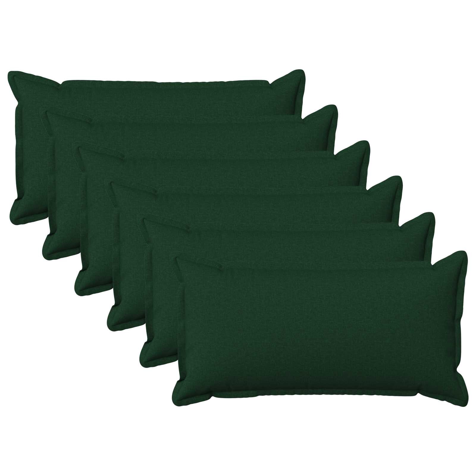 vidaXL Dekoračný vankúš 6 ks HOUTEN Tmavozelená 40 x 70 cm Falošný ľan