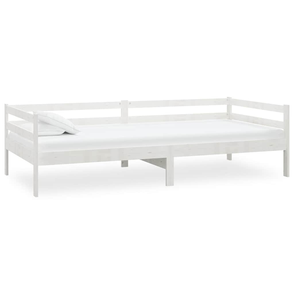 vidaXL Denná posteľ biela borovicový masív 90x200 cm