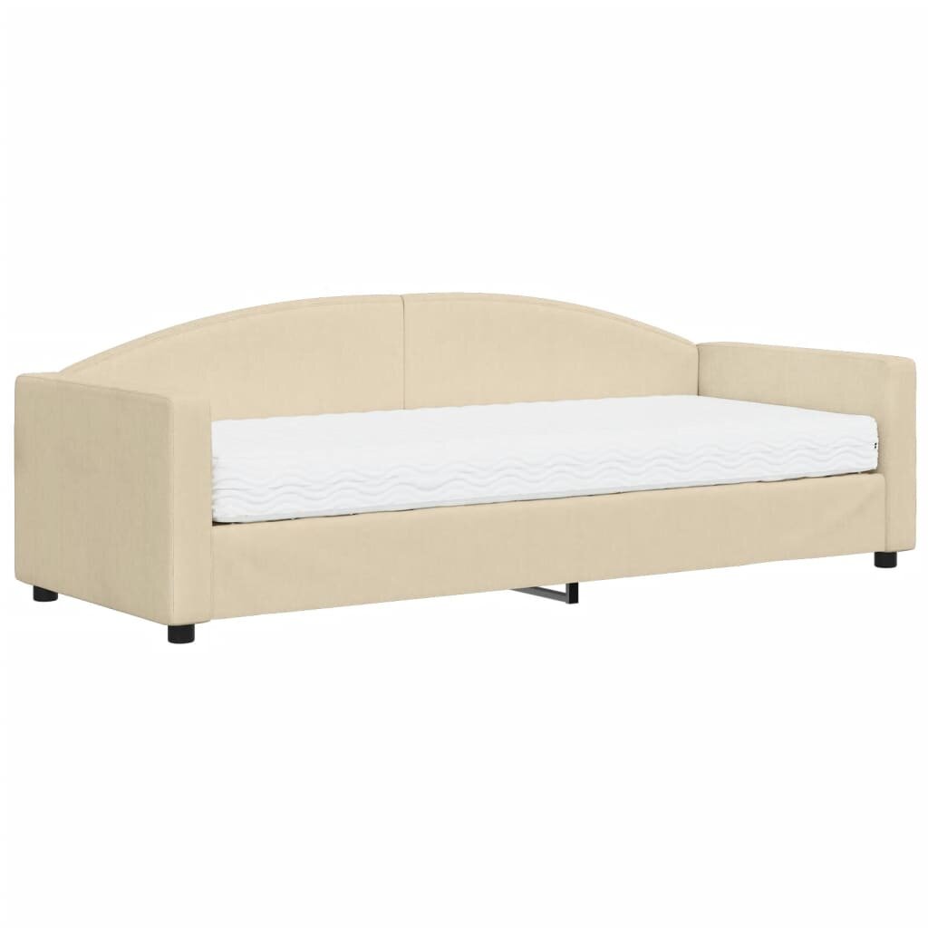 vidaXL Denná posteľ s matracom krémová 80x200 cm látka