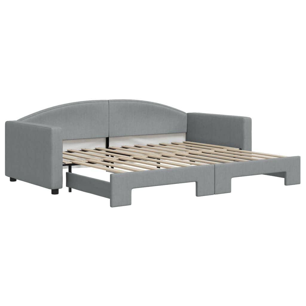 vidaXL Denná posteľ s rozkladacou posteľou bledosivá 90x200 cm látka