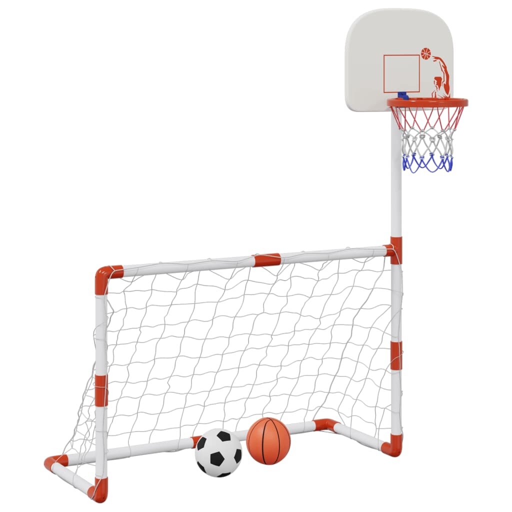 vidaXL Detská futbalová a basketbalová súprava s loptičkami 98x50x70cm