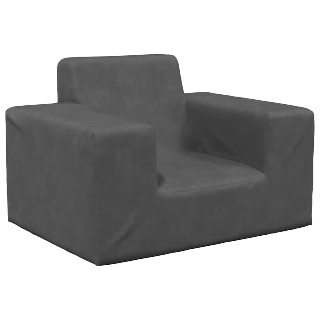 vidaXL Detská pohovka antracitová mäkký plyš