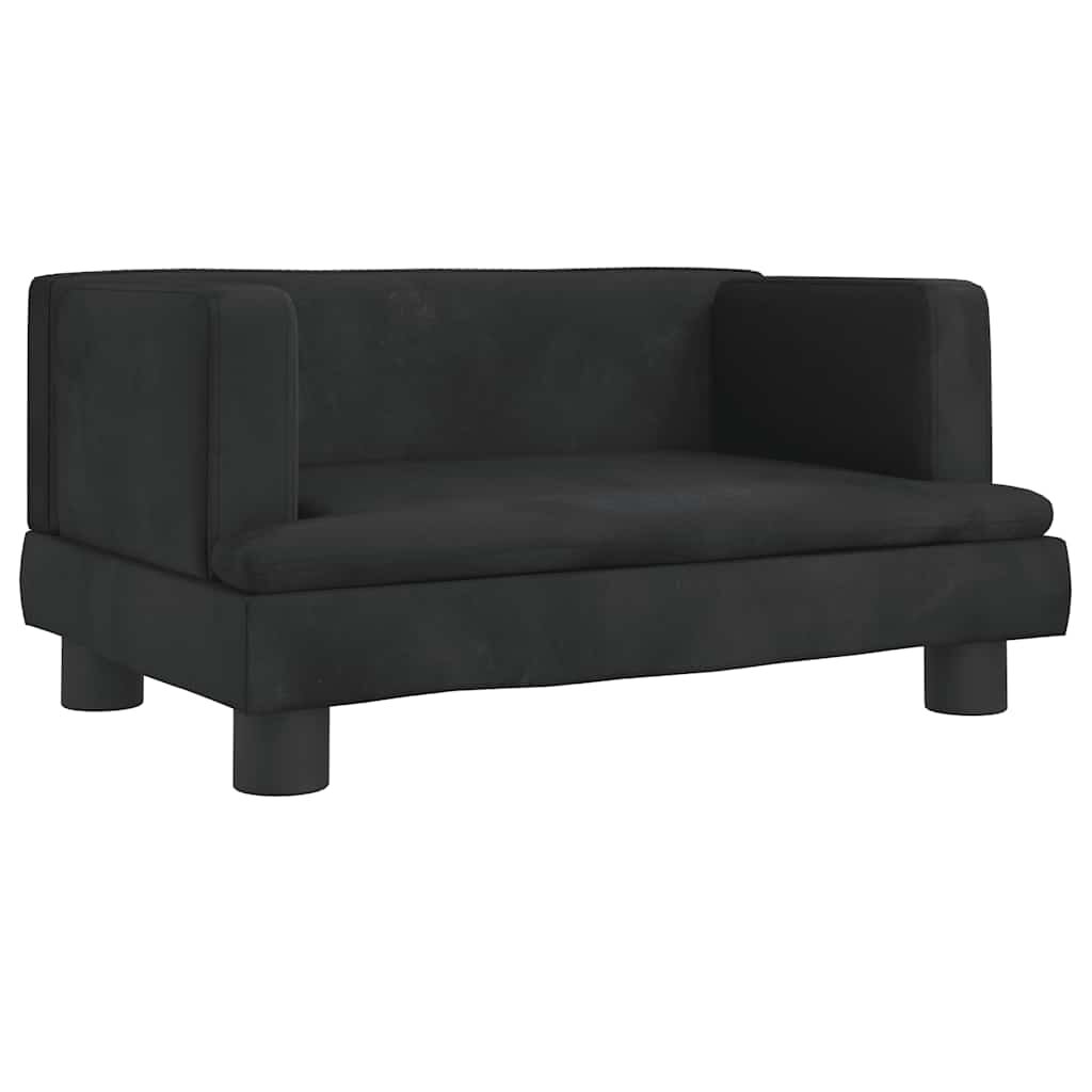 vidaXL Detská pohovka čierna 60x40x30 zamat