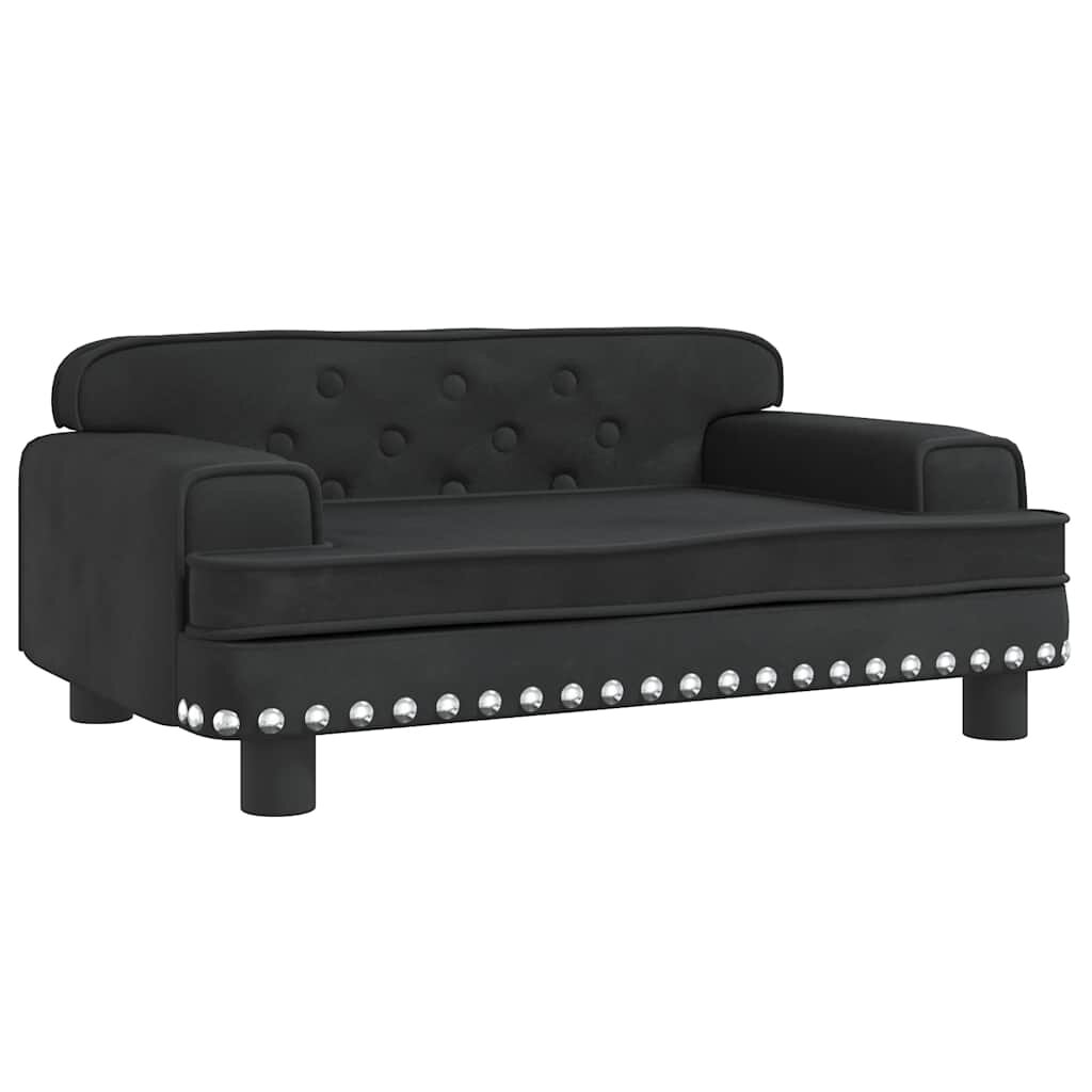 vidaXL Detská pohovka čierna 70x45x30 zamat