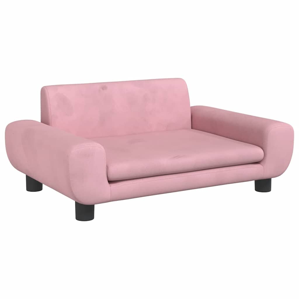 vidaXL Detská pohovka ružová 70x45x33 zamat