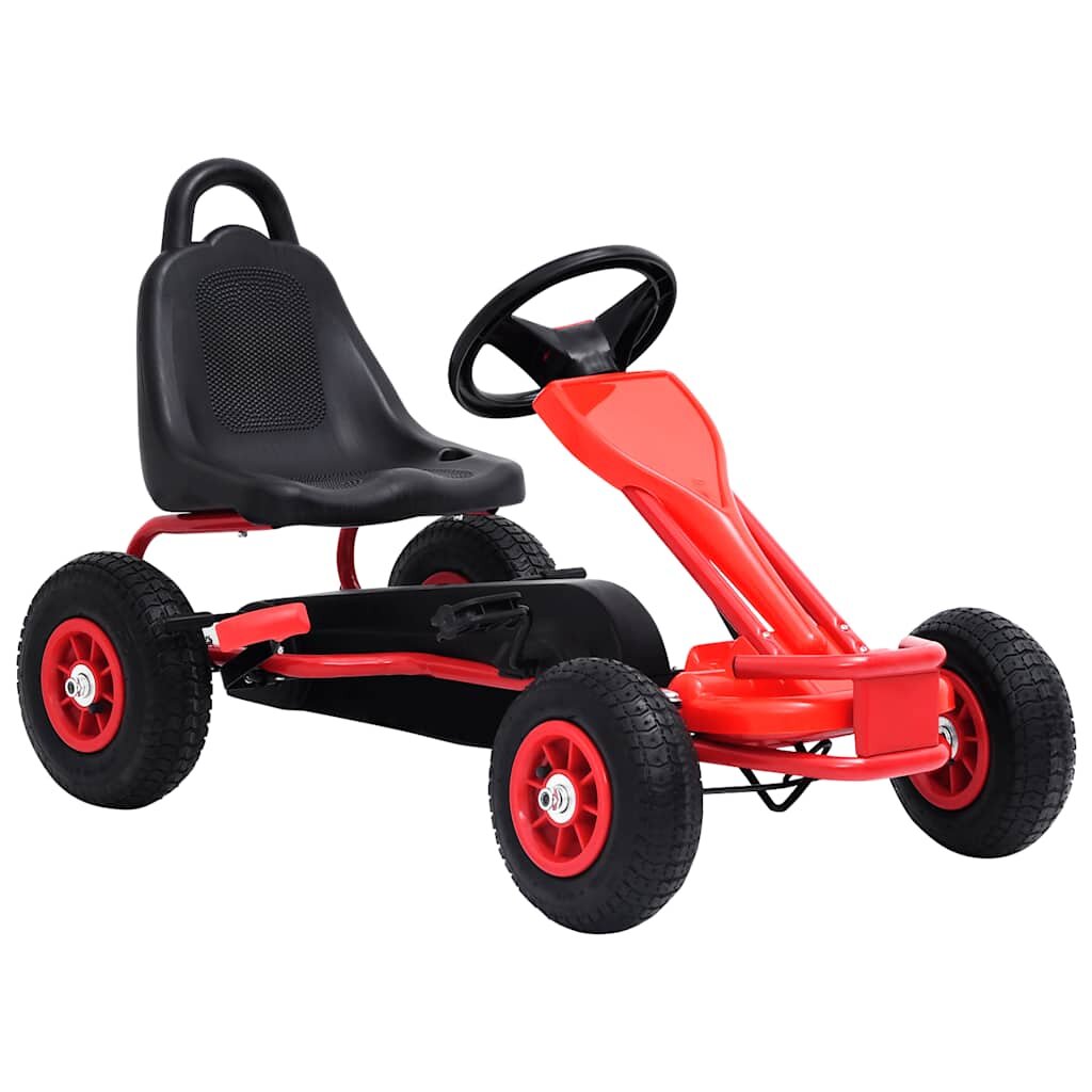 vidaXL Detská šľapacia motokára s pneumatikami červená