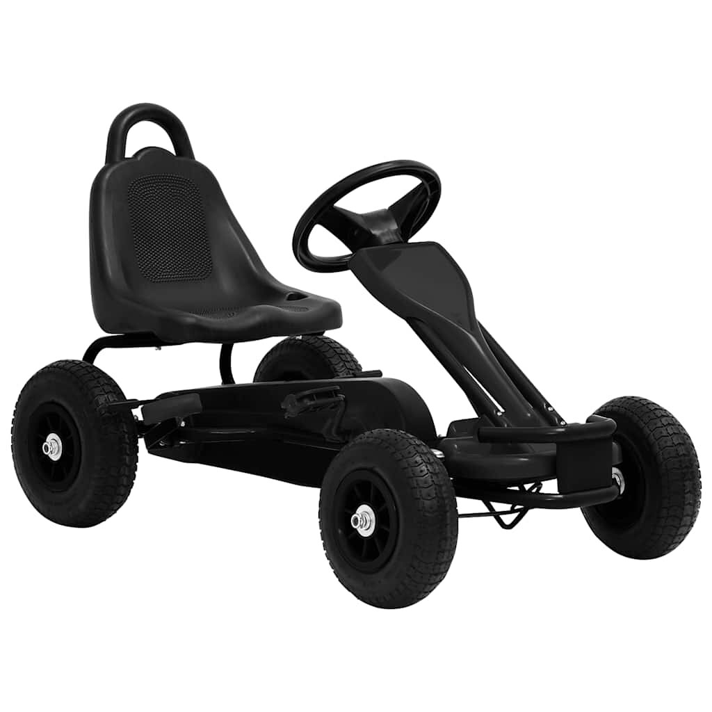 vidaXL Detská šľapacia motokára s pneumatikami čierna
