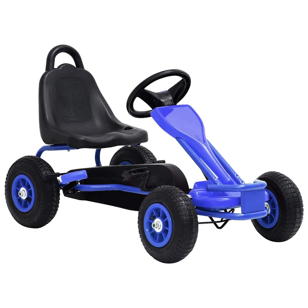 vidaXL Detská šľapacia motokára s pneumatikami modrá