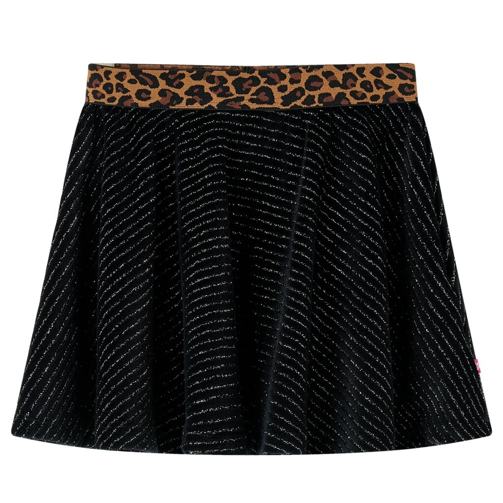 vidaXL Detská sukňa s leopardím pásom čierna 116