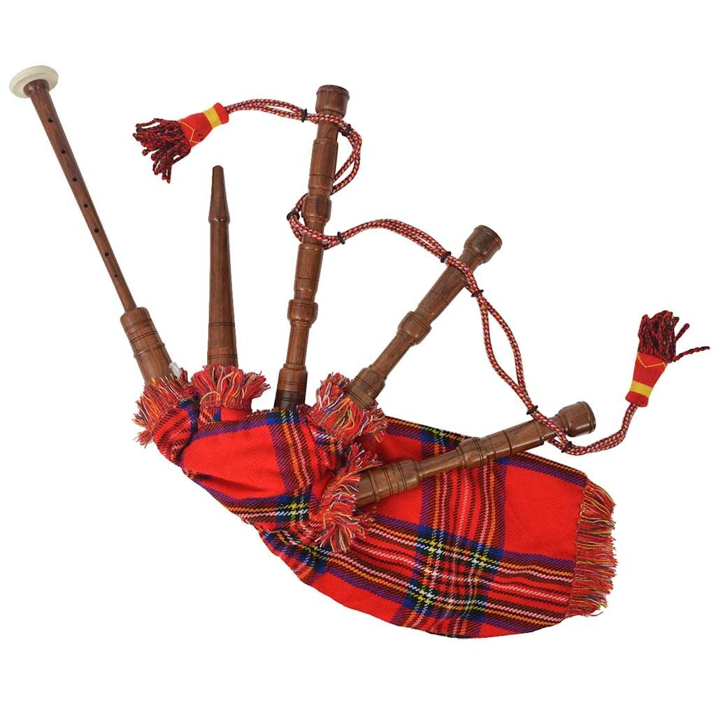 vidaXL Detské škótske gajdy červené Royal Stewart tartan