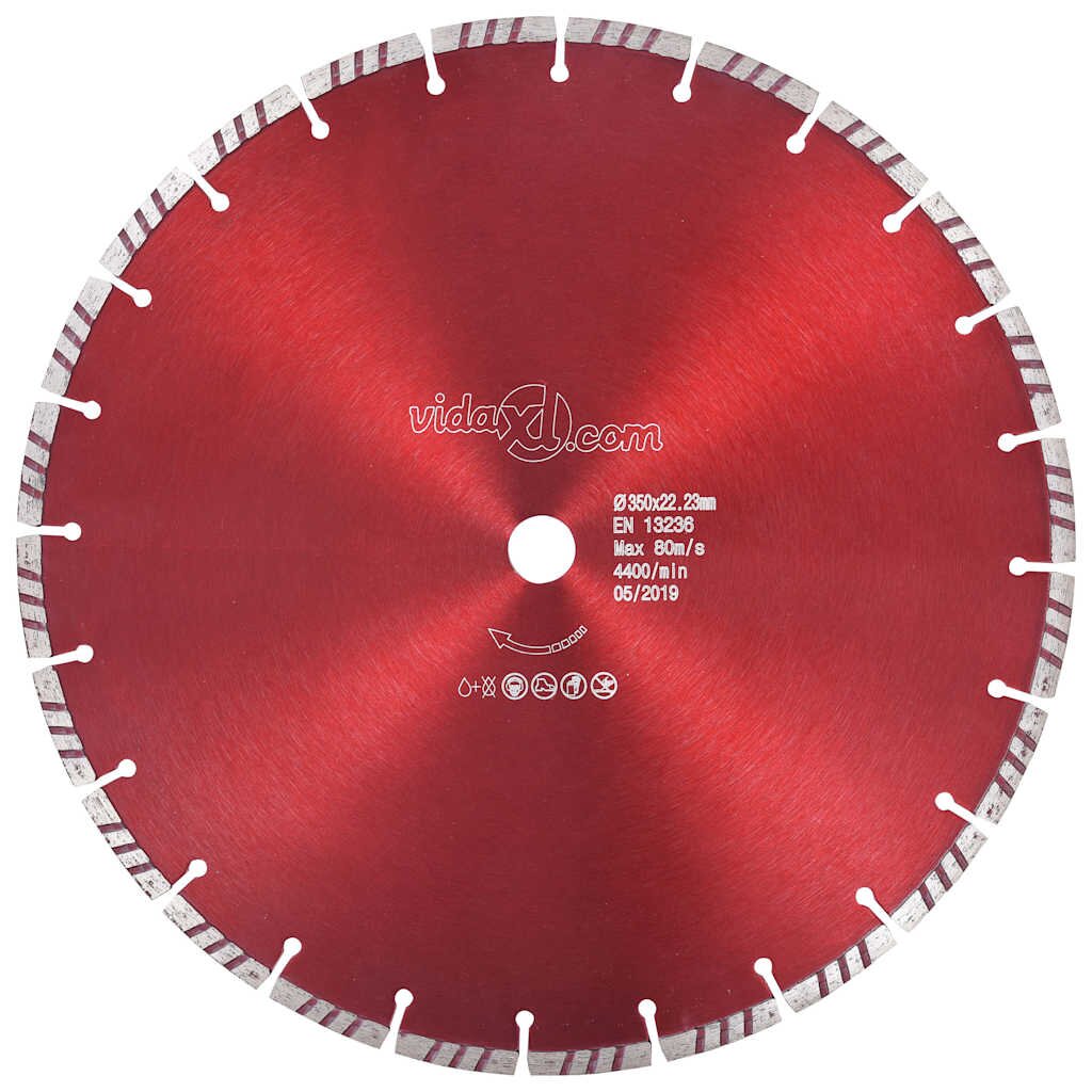 vidaXL Diamantový rezací kotúč s turbom oceľový 350 mm