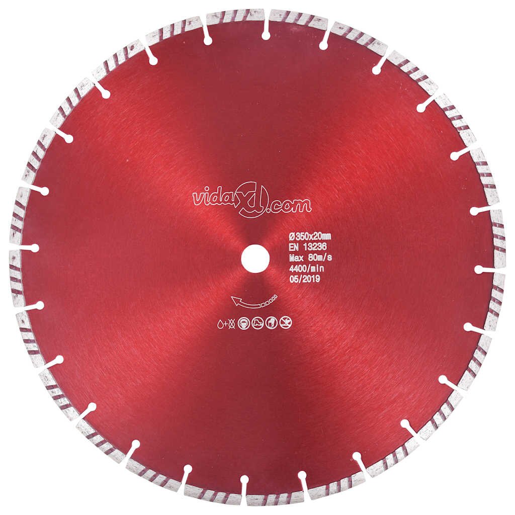 vidaXL Diamantový rezací kotúč s turbom oceľový 350 mm