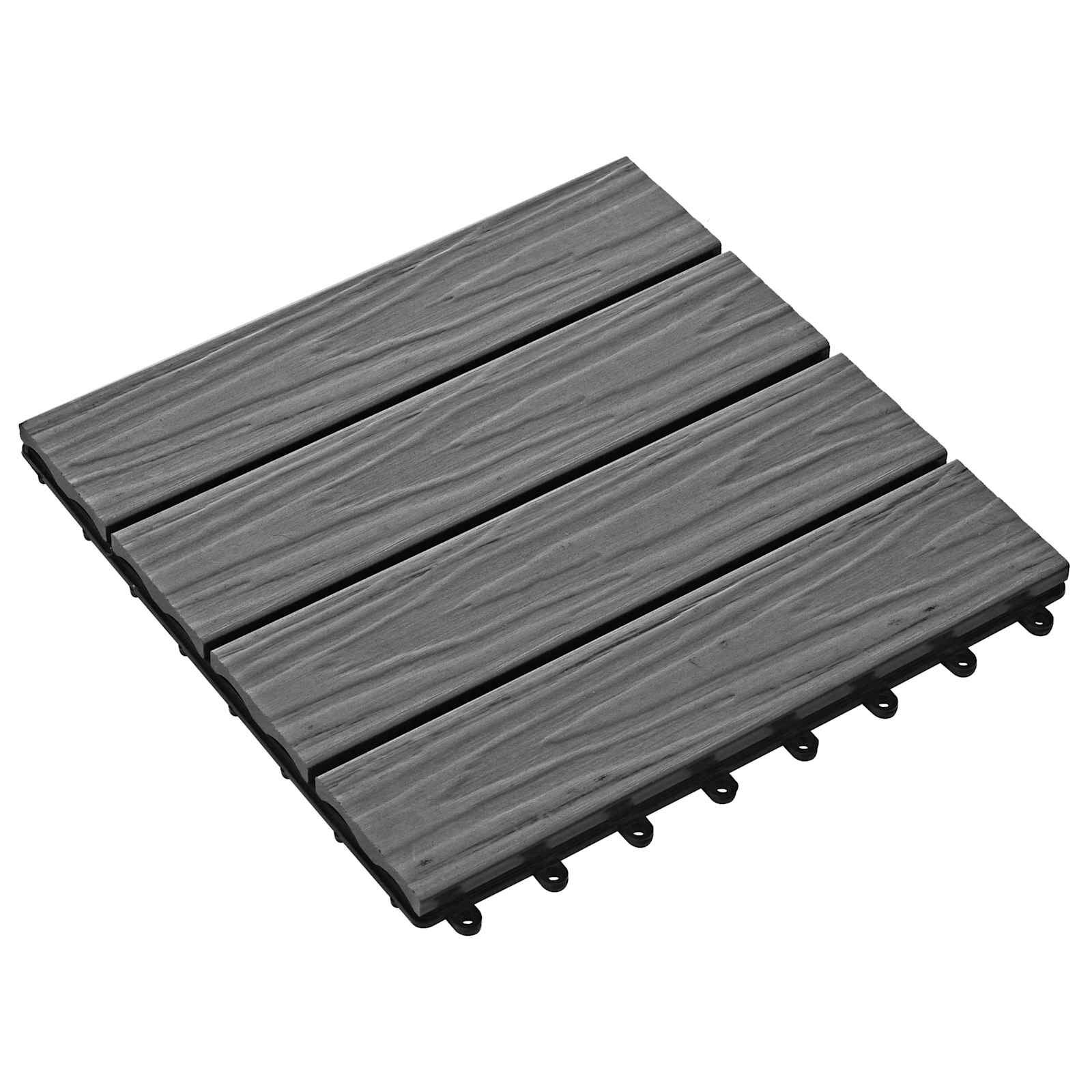 vidaXL Dlažba na terasu 3D dizajn 11 ks Sivá 30 x 30 cm WPC