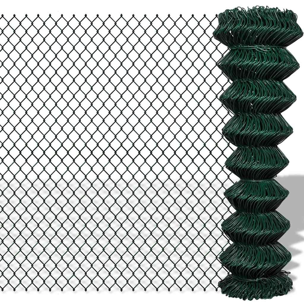 vidaXL Drôtené pletivo oceľ 15x25 m zelené