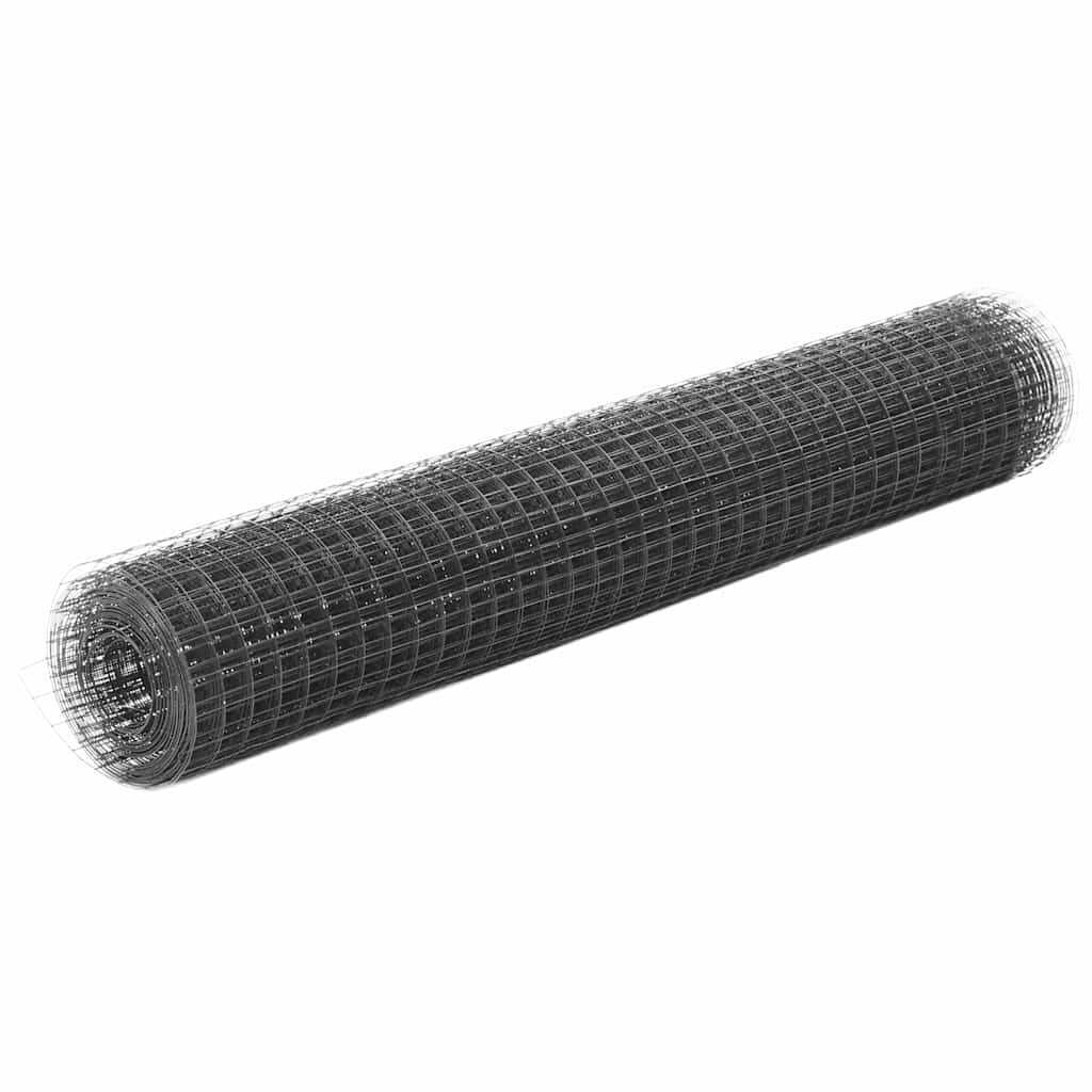 vidaXL Drôtené pletivo oceľ potiahnutá PVC 10x1 m sivé
