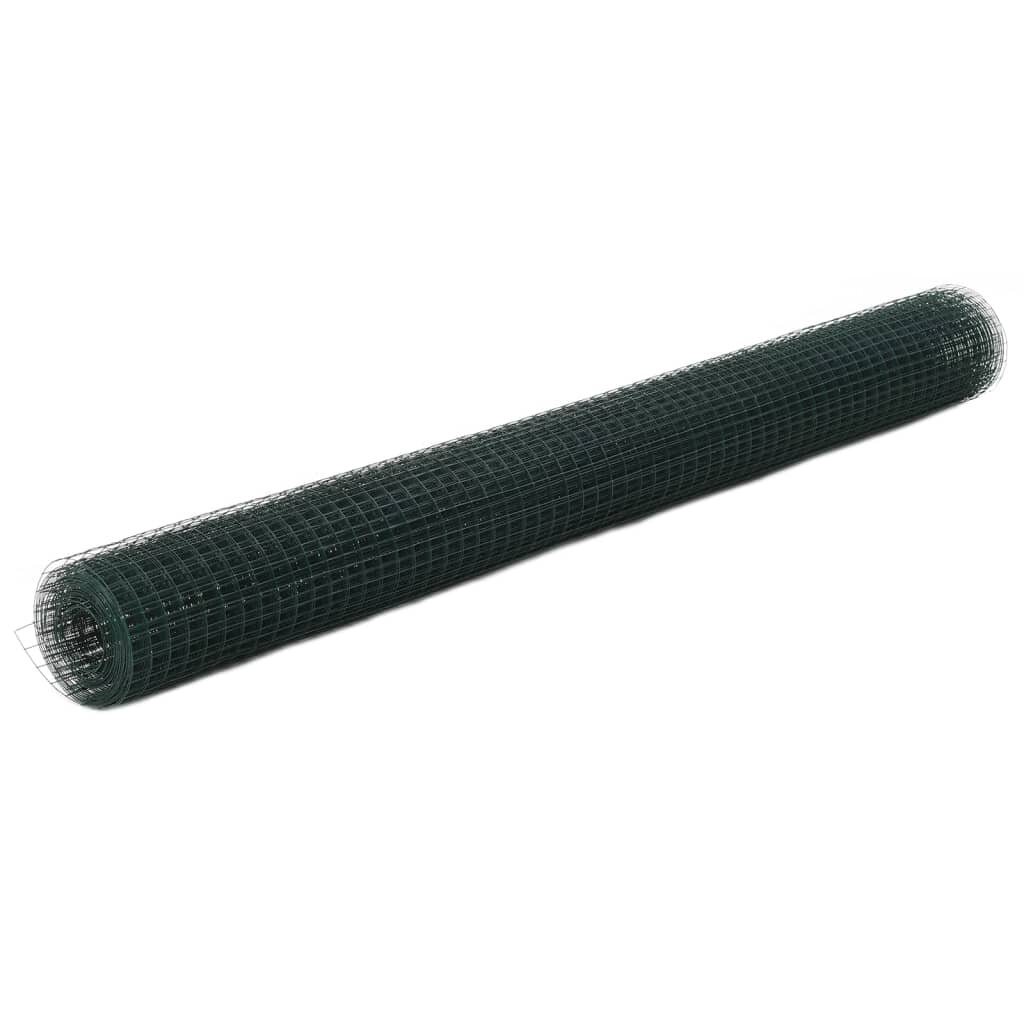 vidaXL Drôtené pletivo oceľ potiahnutá PVC 10x15 m zelené