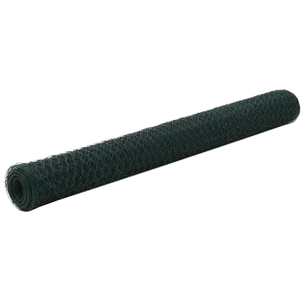 vidaXL Drôtené pletivo oceľ potiahnutá PVC 25x12 m zelené