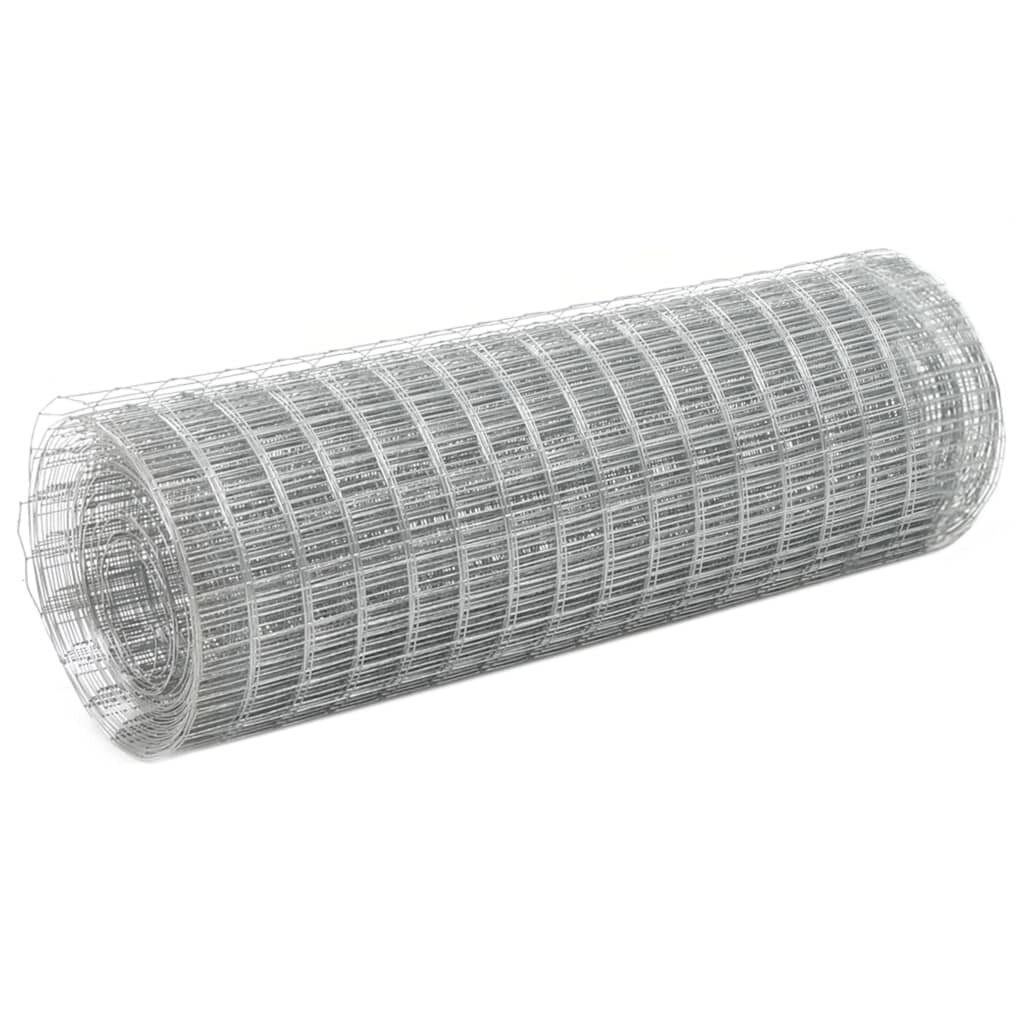 vidaXL Drôtené pletivo pozinkovaná oceľ 25x05 m strieborné