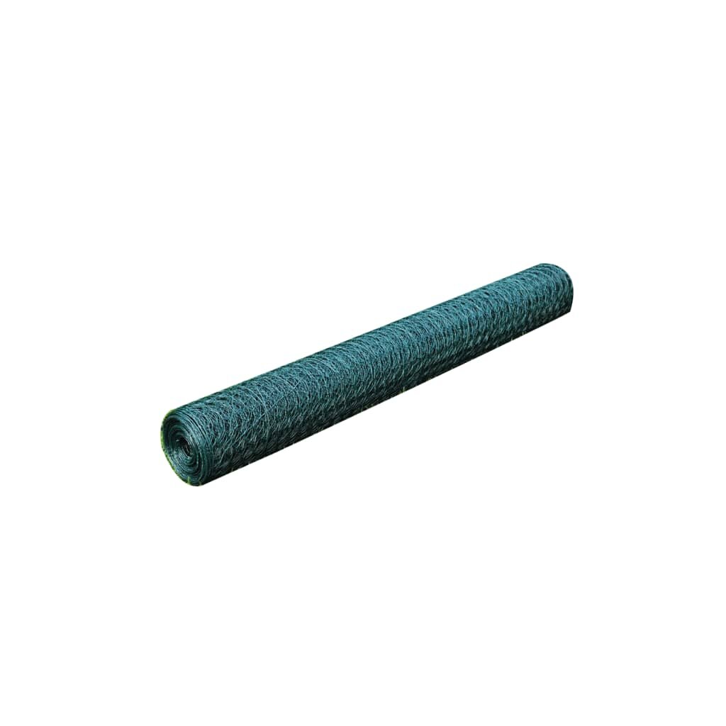 vidaXL Drôtené pletivo s vrstvou PVC 25x05 m zelené