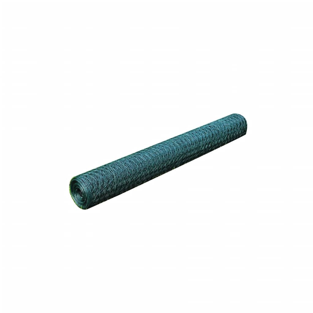 vidaXL Drôtené pletivo s vrstvou PVC 25x1 m zelené